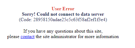 error connect to data